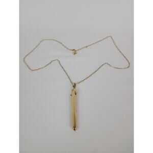 Stella & Dot Gold Tone Rebel Drop Pendant Chain Necklace Losbter Closure 30"